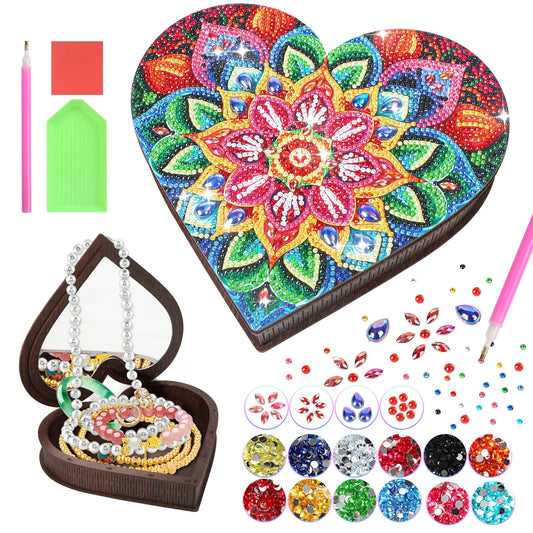 Diakud Diamond Art Kit jewellery box front view shows sparkling gems.