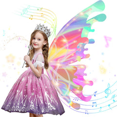 Diakud Light Up Butterfly Wings close-up showing vivid colors for magical dress-up play.