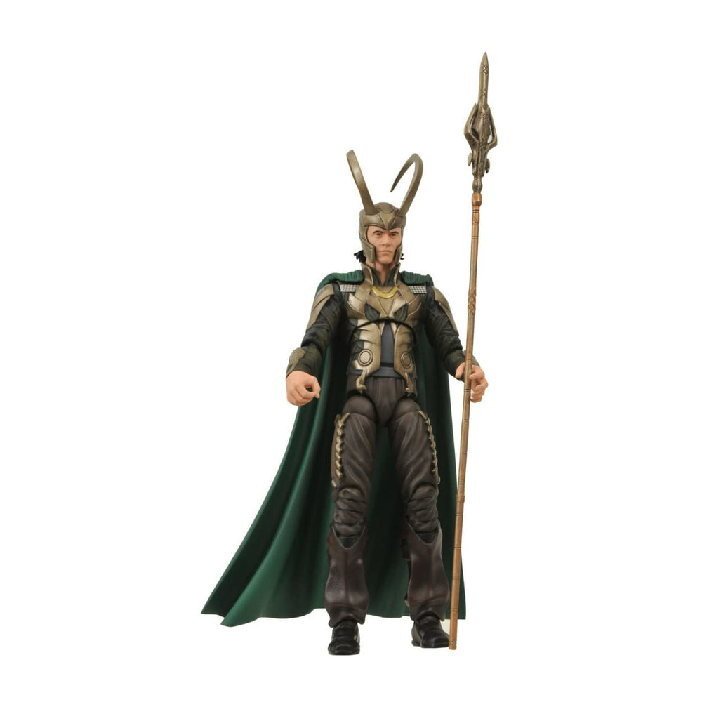 Diamond Select Toys Loki rainbow-bridge display stand enhances cohesive diorama setups.