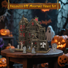 Dibetoy LED accessories light miniature scenes for a nighttime spooky effect.