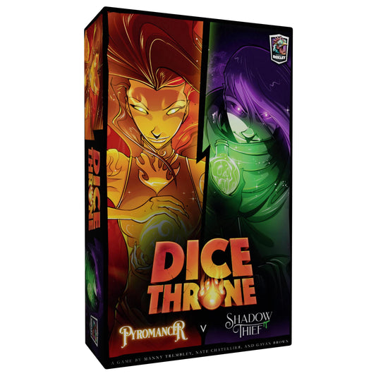 Dice Throne Pyromancer dice and ability cards showcase fast-paced tactical combat