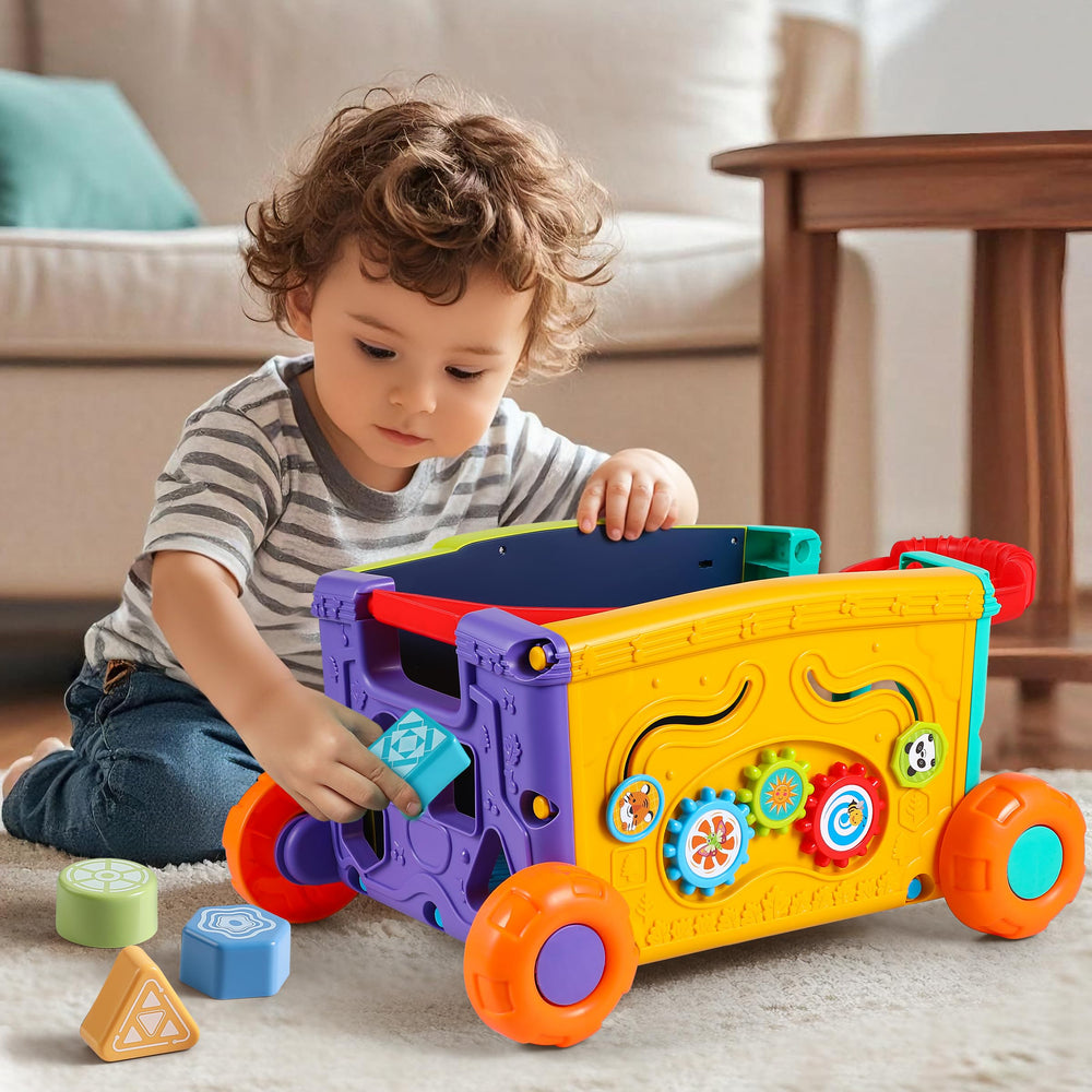 Didklom Baby Walker storage compartment plus blocks for organized play