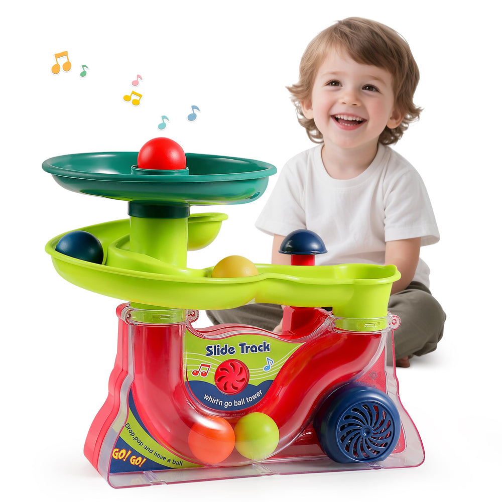 Didklom Busy Ball Popper base with vibrant balls promotes hand eye coordination