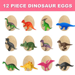 Eggs soak briefly before excavation to reveal hidden dinosaur figures.