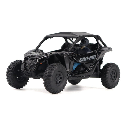 Diecast Masters BRP Maverick X3 Turbo RR, triple black, front view ideal for display.