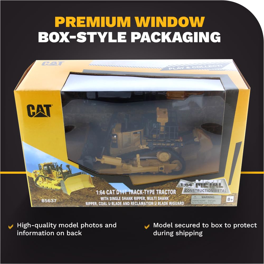 Diecast Masters CAT D11 dozer PVC tracks texture and realism.