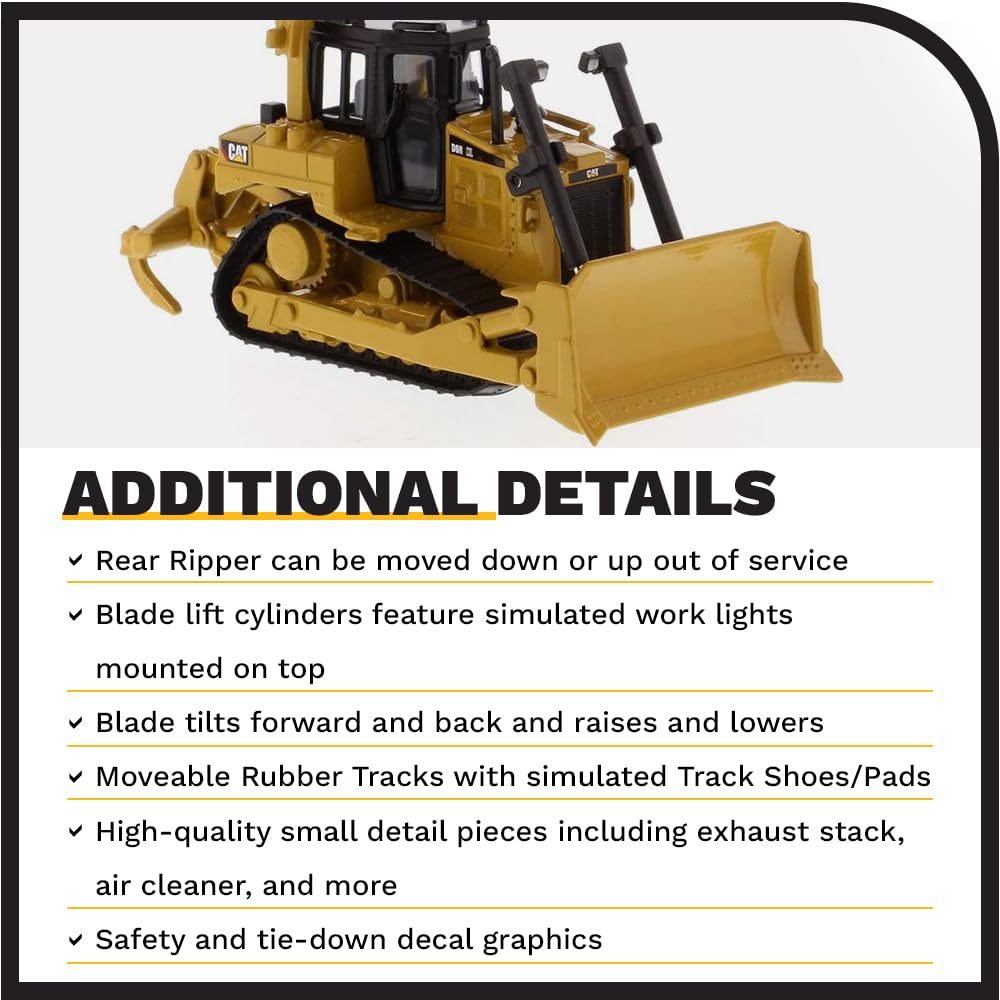 Diecast Masters D6R XL bulldozer track system reveals texture and realism