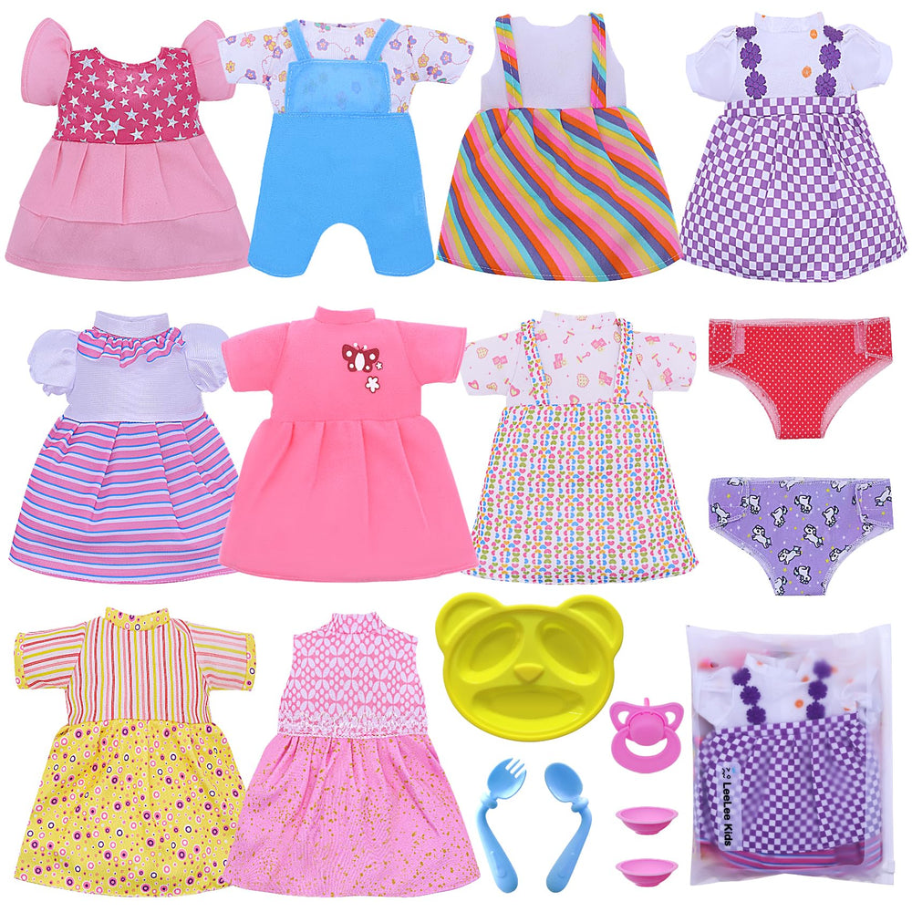 Digabi 360 sewing doll dresses for a realistic wrap look, front and back.