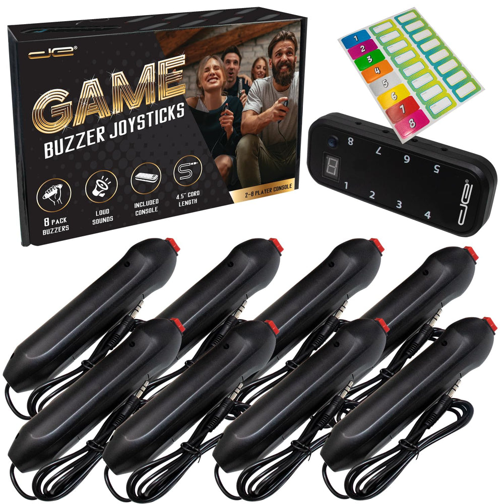 Digital Energy Handheld Game System front view shows eight buzzers ready for trivia