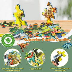 DIGOBAY Dino Puzzle 70 pieces supports fine motor skills and concentration.