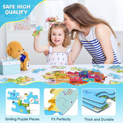 DIGOBAY jumbo round US map puzzle for interactive geography learning.
