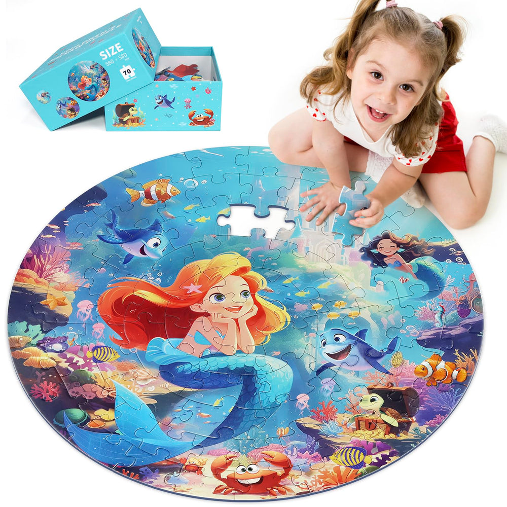DIGOBAY mermaid floor puzzle box showing gift-ready packaging for kids