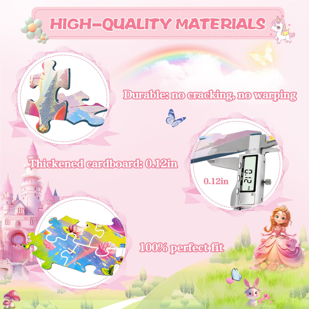 DIGOBAY unicorn princess puzzle close-up shows durable pieces for repeated play