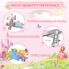 DIGOBAY unicorn princess puzzle close-up shows durable pieces for repeated play