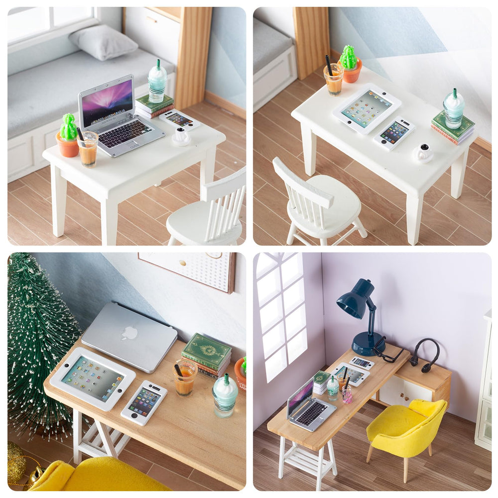 Diinokiy dollhouse coffee cups trio for cozy desk vibe