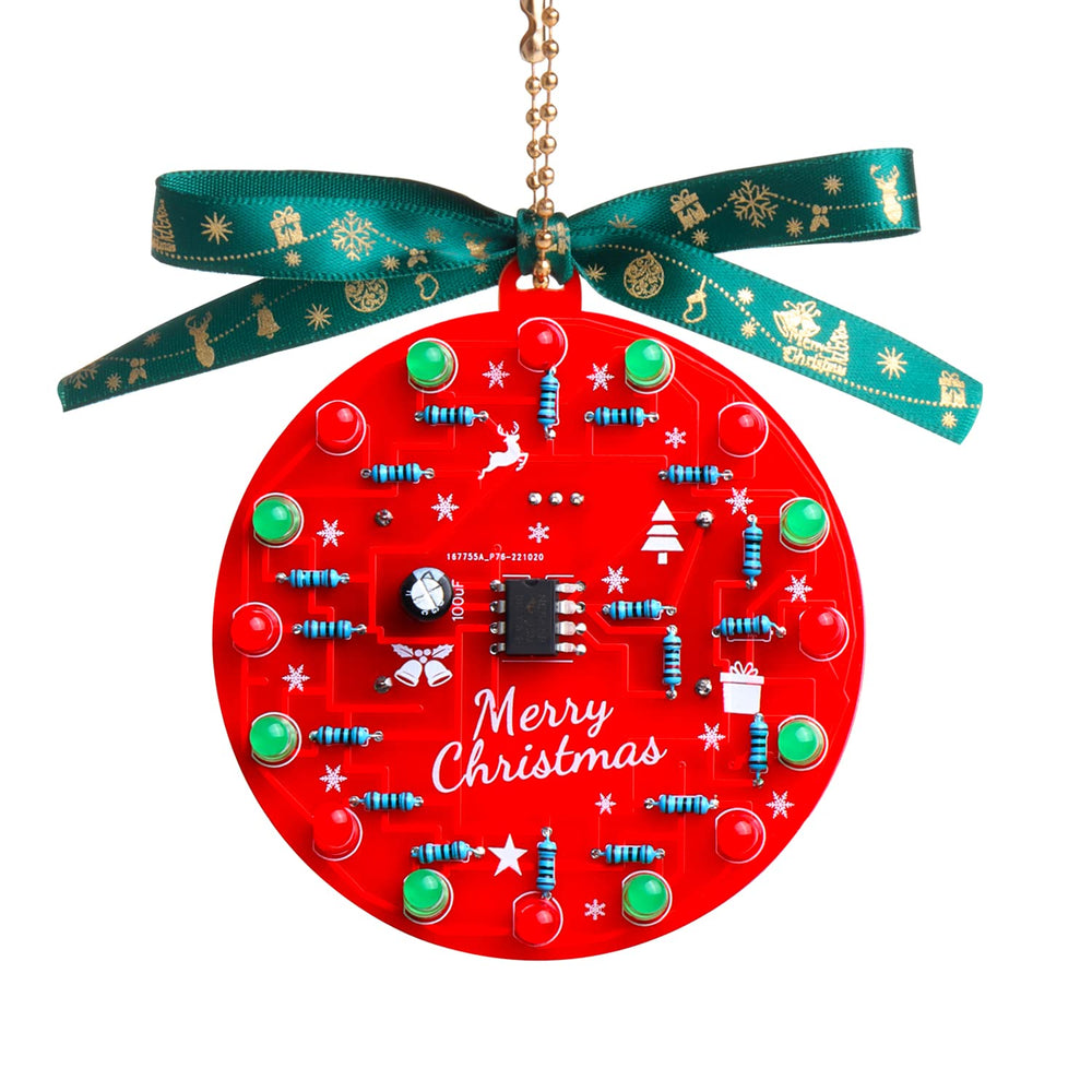DIKAVS LED Christmas tree project for beginner soldering practice.