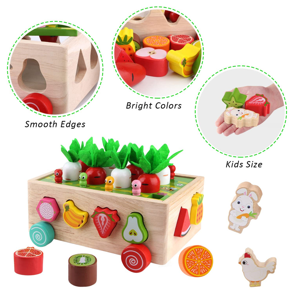 DIKAYI SKYFIELD carrots and radishes blocks aid sorting and coordination.