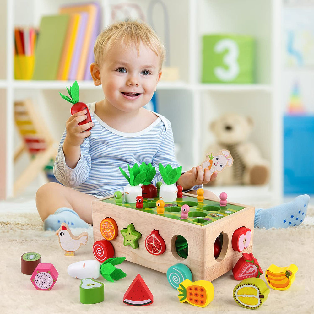 DIKAYI SKYFIELD push-pull cart encourages active movement and cooperative play.