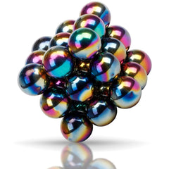 Close-up of Dilabnba rainbow hematite magnets showing durable coating and color richness