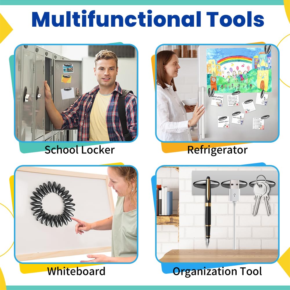 Dilabnda fridge magnets in kitchen scene show practical fridge organization.