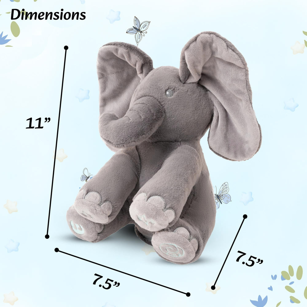 Dimple Emery elephant sings ABC song for babies' first melodies.