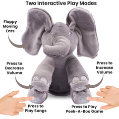 Dimple Emery peekaboo feature hides eyes with playful ears.