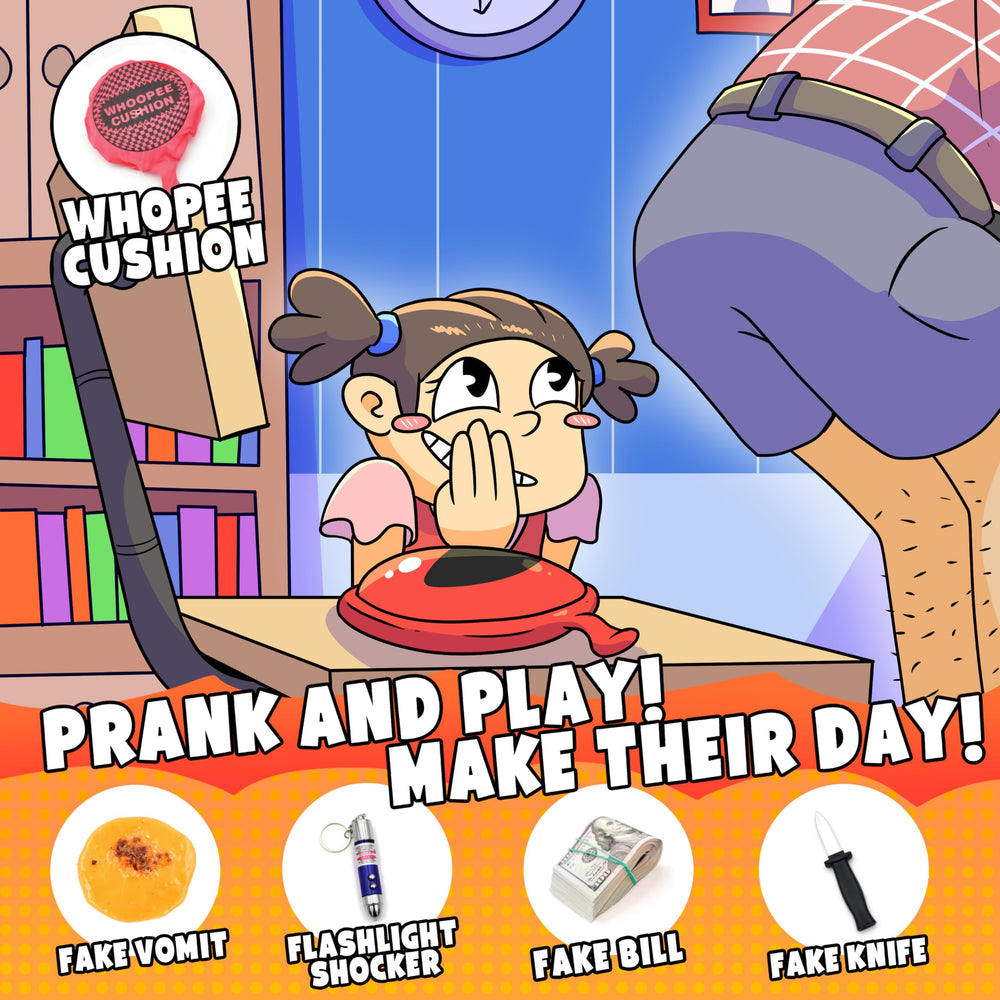 DIMROM Prank Kit kids playing: spontaneous laughter during game night with friends.