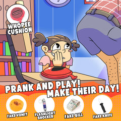 DIMROM Prank Kit kids playing: spontaneous laughter during game night with friends.