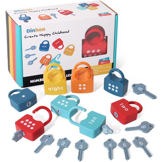 Dinhon locks and keys numbers set engages preschoolers in counting practice