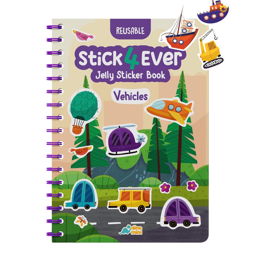 DINO MINI Stick4Ever jelly sticker book cover for on-the-go toddlers.
