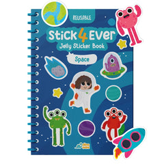 Dino Mini Stick4Ever jelly sticker book – space scene, mess-free fun for car trips.