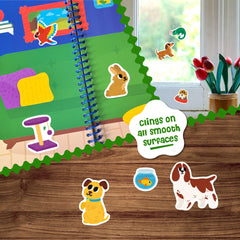 DINO MINI Stick4Ever waterproof stickers being washed after use for quick cleanups.