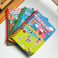 DINO MINI Stickypuff scene 6: reusable stickers support creative storytelling sessions.