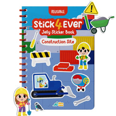 DINO MINI Stick4Ever jelly sticker book cover with construction theme for kids.