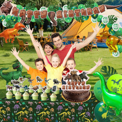 Dinosaur Birthday Party Supplies cupcake toppers add playful decoration.