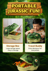 Dinosaur World Playset storage container keeps pieces organized after playtime.