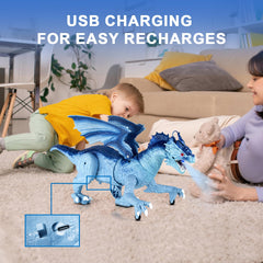 DINOSAURS'ISLAND TOYS dragon blue remote control for simple operation