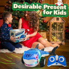 Dinotronik Shark RC Car handles indoor and outdoor surfaces with ease.
