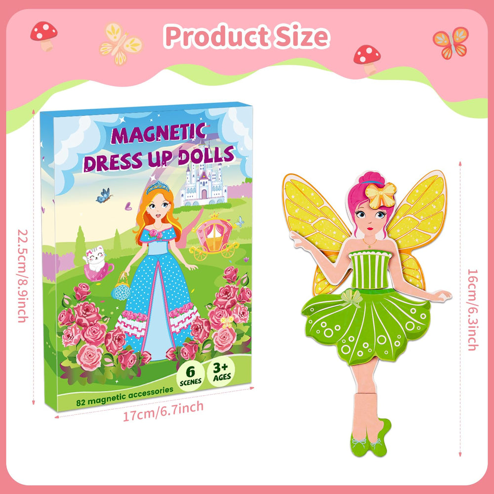 DINSUMRUG mermaid dress-up dolls with magnetic accessories for storytelling