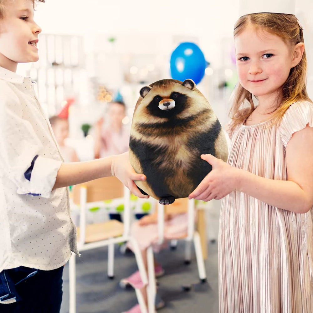 Dinyinor raccoon plush pillow full-body view for decor