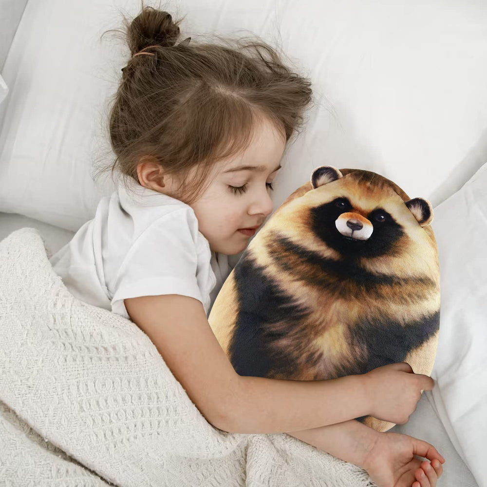 Dinyinor raccoon plush pillow lounging pose for reading