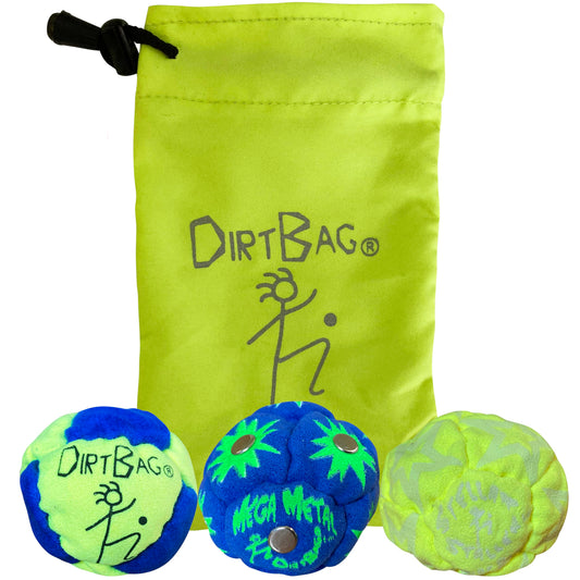 DIRTBAG All Star footbag set with pouch for easy transport and storage