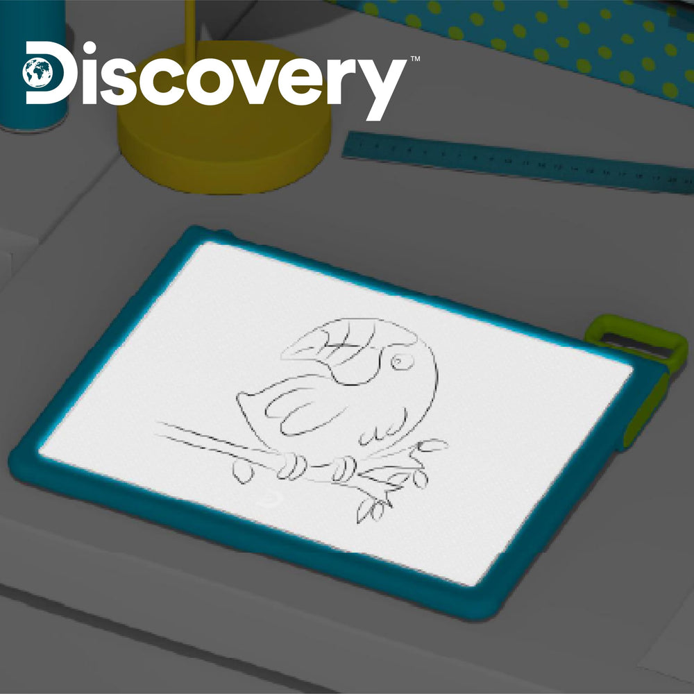 Discovery Glow Tracing Tablet comes with 10 templates to spark ideas