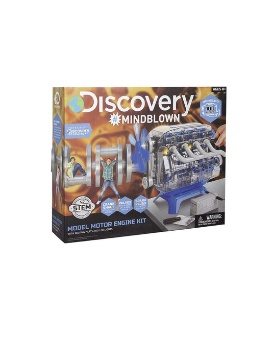 Discovery Kids MindBlown model engine parts close-up for hands-on learning.