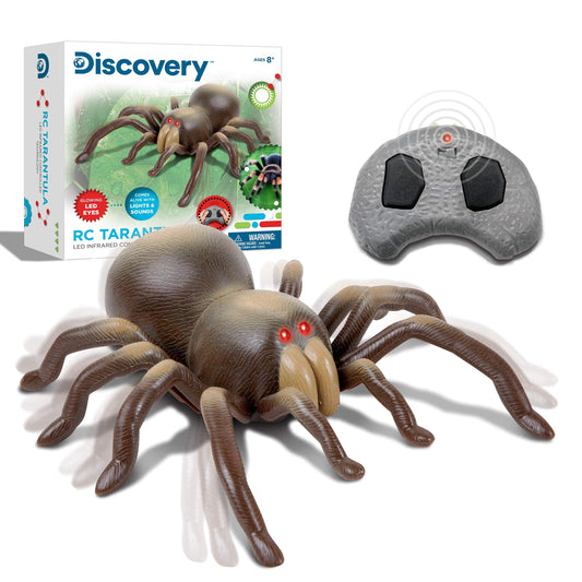 Discovery RC Tarantula Spider in pose showing lifelike stance for dramatic play.