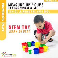 Discovery Toys Measure UP! Cups support clay stamping and dough-based STEM activities.