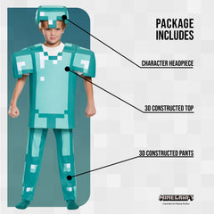 Disguise Minecraft Diamond Armor pants with elastic waistband for secure fit during activity