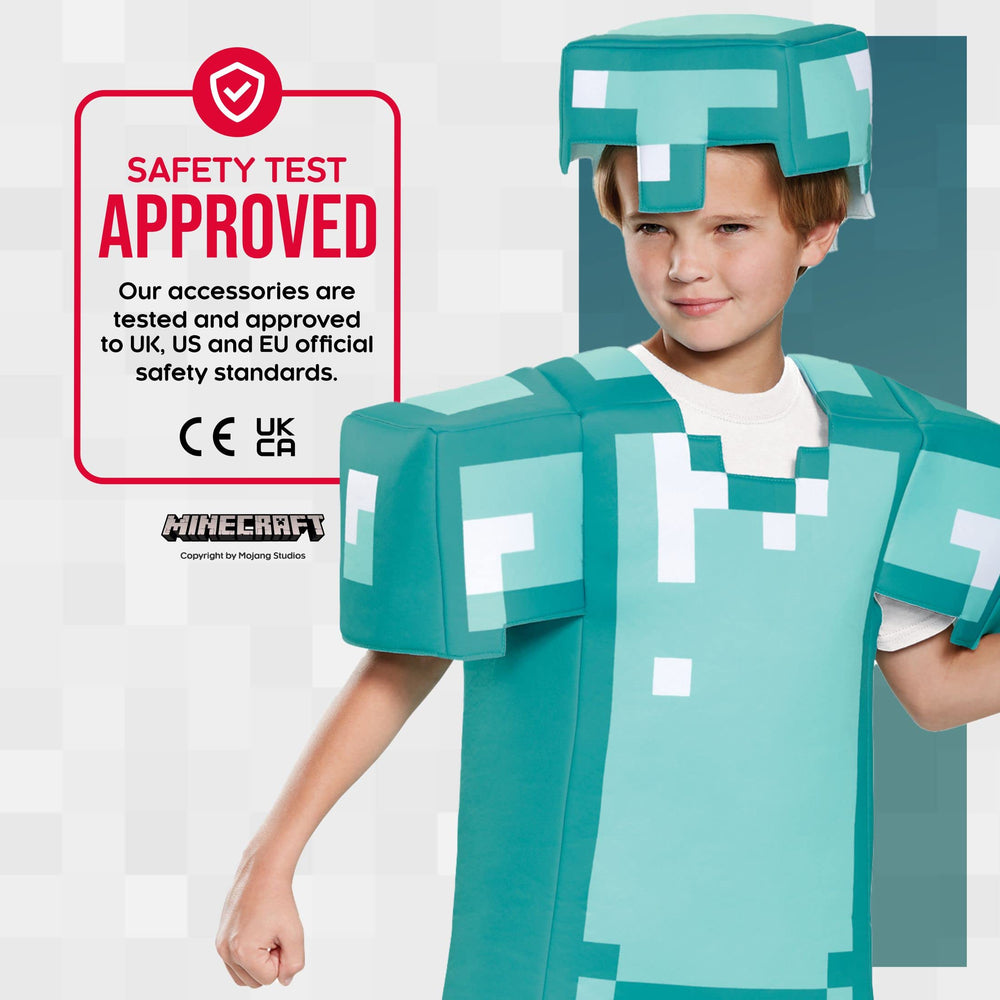 Disguise Minecraft Diamond Armor set packaging highlighting official license and materials