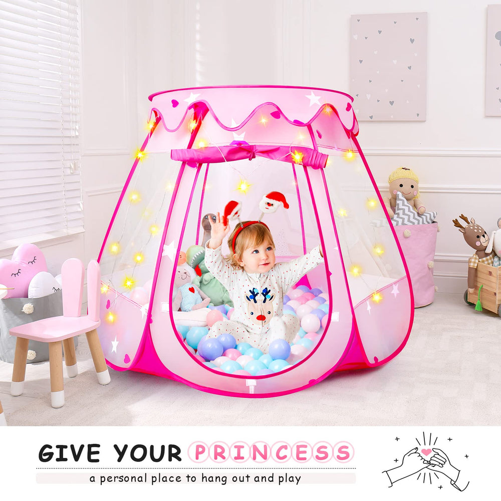 DISHIO Princess Tent doubles as a ball pit for mini fun.