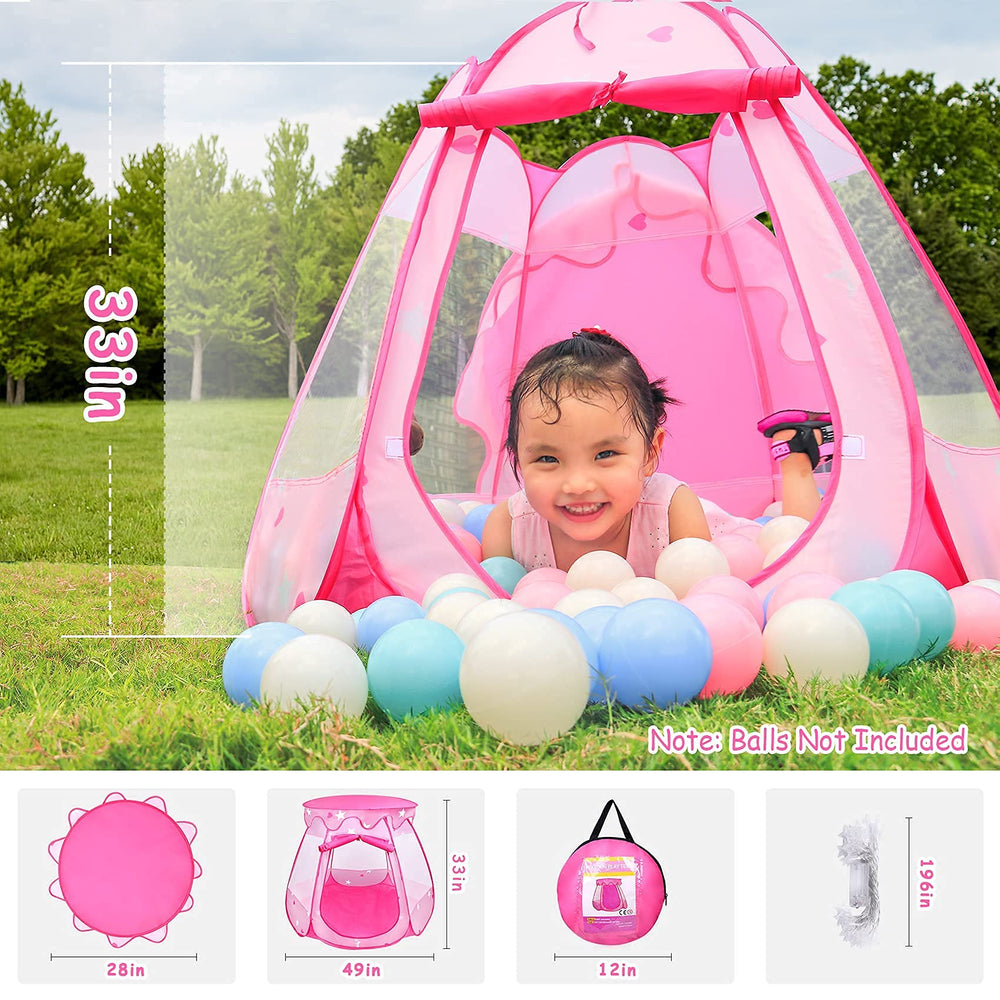 DISHIO Princess Tent hexagonal design supports cozy playtime.